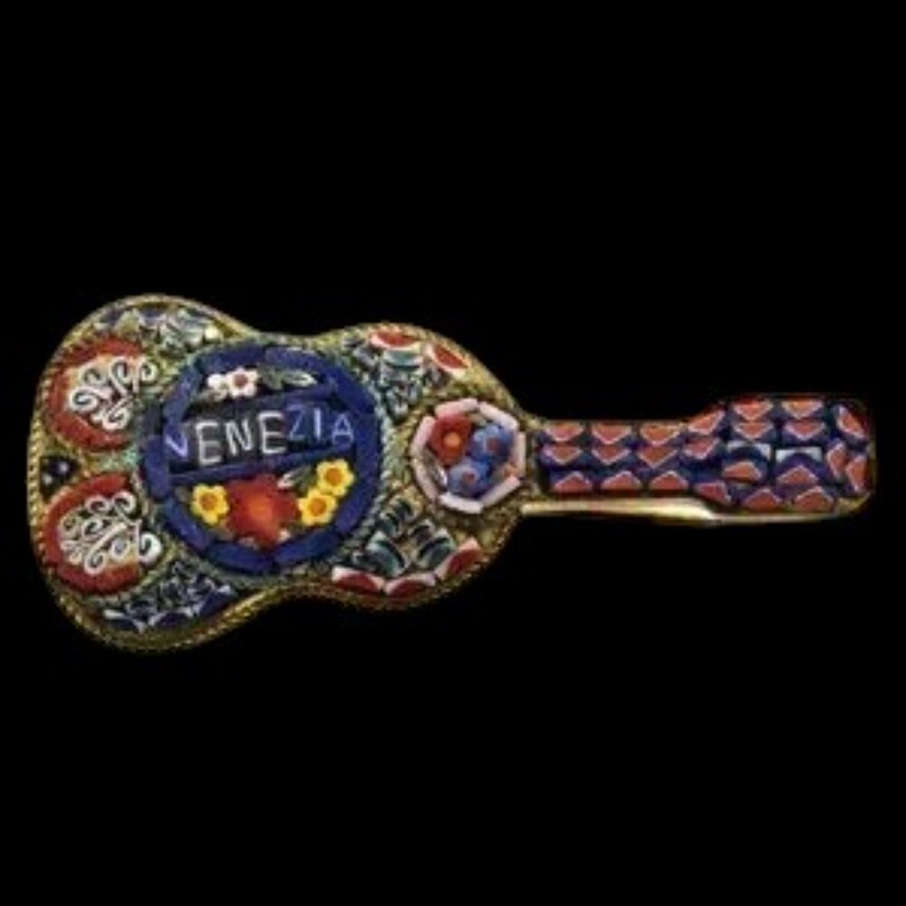 MCM Vintage Micro Mosaic Venezia Italian Guitar Pin